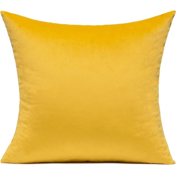 Mustard Yellow Couch Velvet Throw Pillow Covers 18x18” Set of 2 - Picture 2 of 4